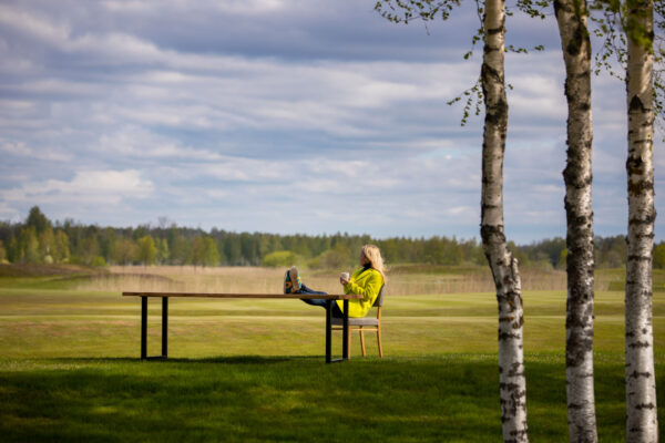 Illustration: Wooden table and human